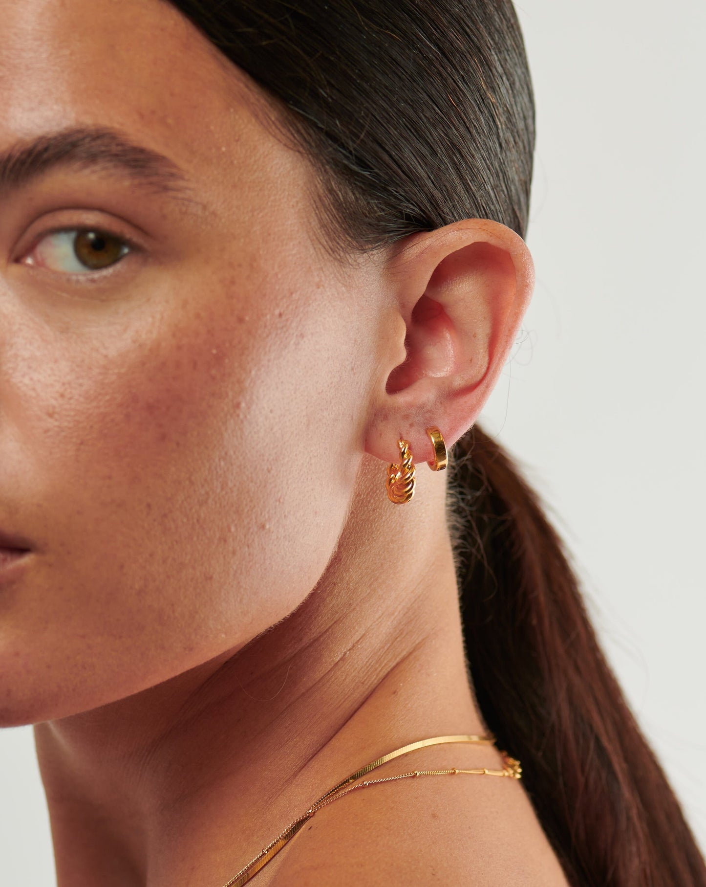 Twisted & Chubby Huggies Earring Set | 18k Gold Vermeil