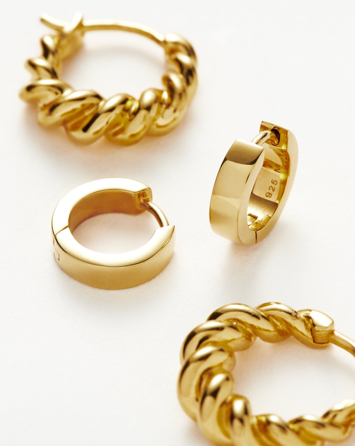 Twisted & Chubby Huggies Earring Set | 18k Gold Vermeil